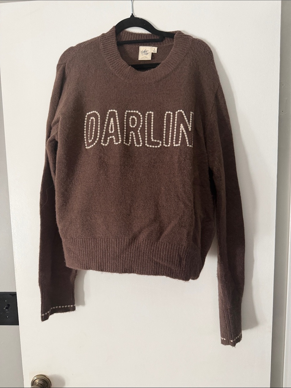 White Crow Brown 'DARLIN' Crewneck Sweater